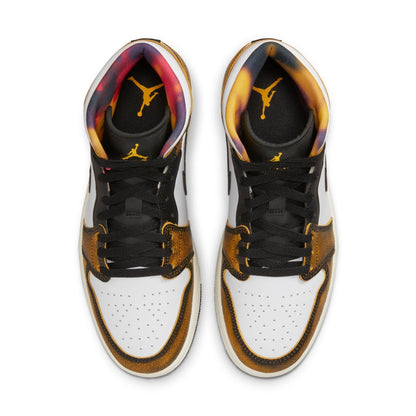 Air Jordan Men's Retro 1 Mid Se 'Orange Wear Away' Sneakers