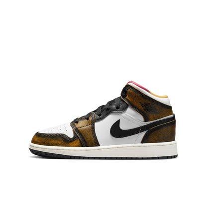 Air Jordan Youth Retro 1 Mid Se 'Orange Wear Away Gs Sneakers