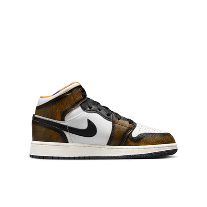 Air Jordan Youth Retro 1 Mid Se 'Orange Wear Away Gs Sneakers