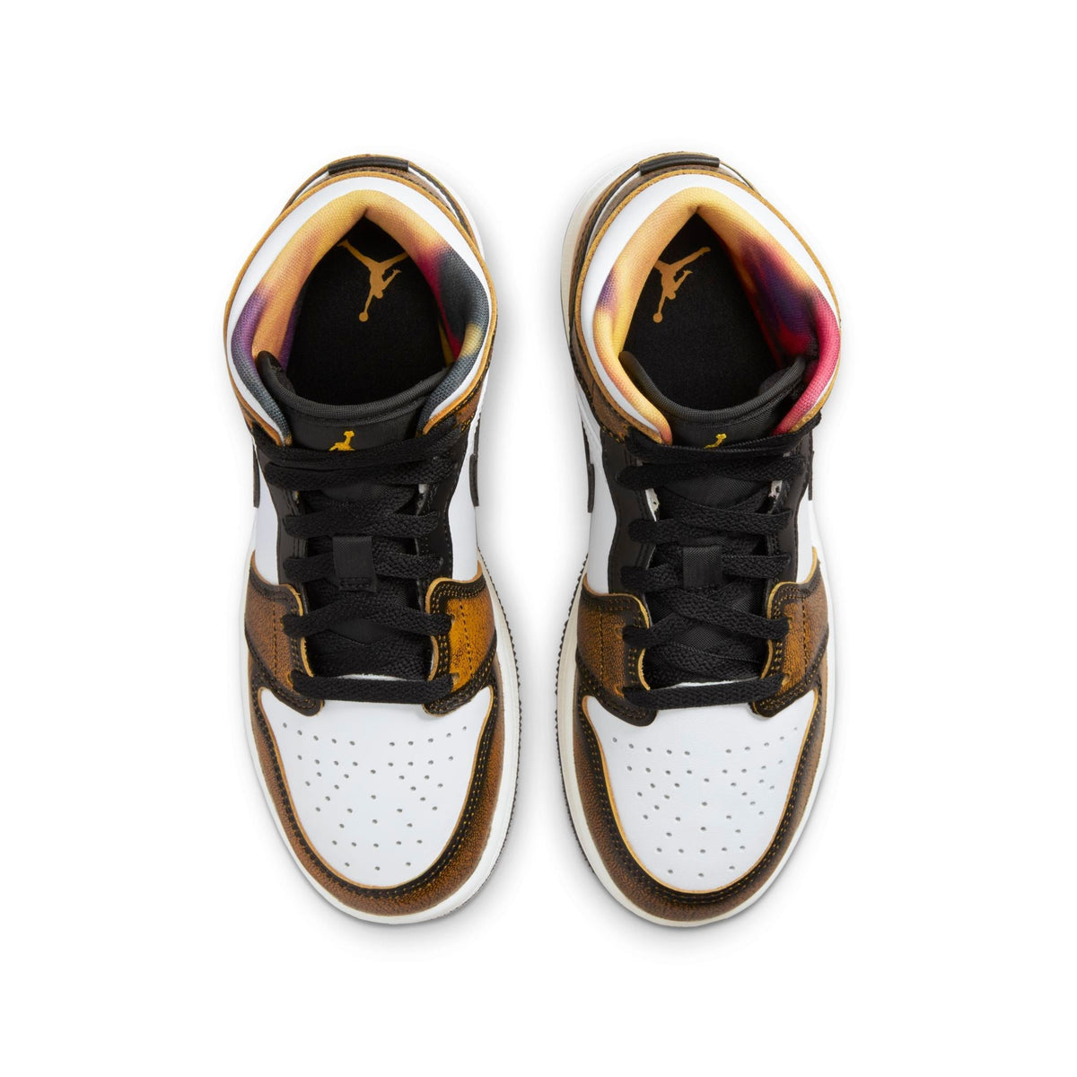 Air Jordan Youth Retro 1 Mid Se 'Orange Wear Away Gs Sneakers