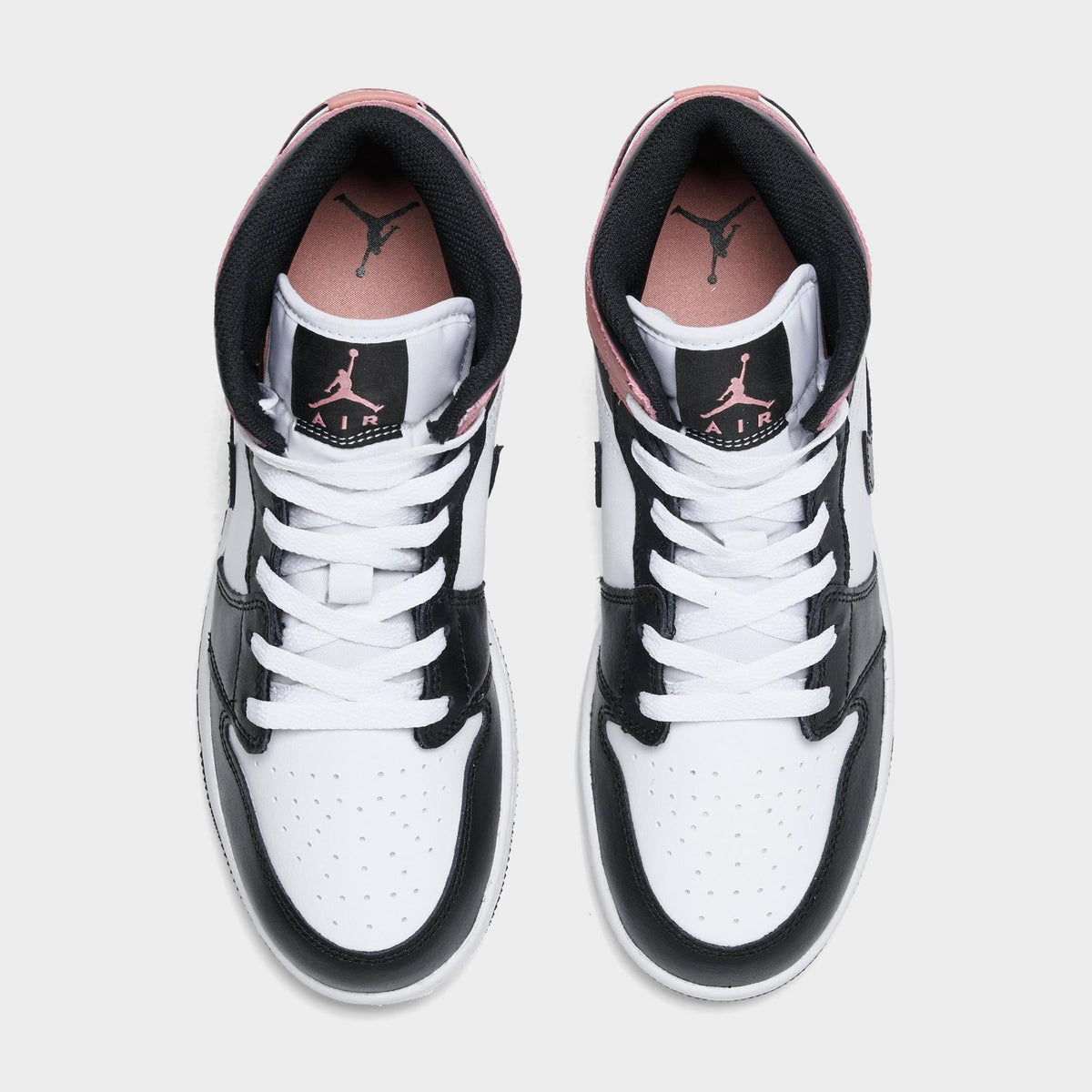 Air Jordan Grade School Retro 1 Mid 'White Rust Pink Black Gs' Sneakers