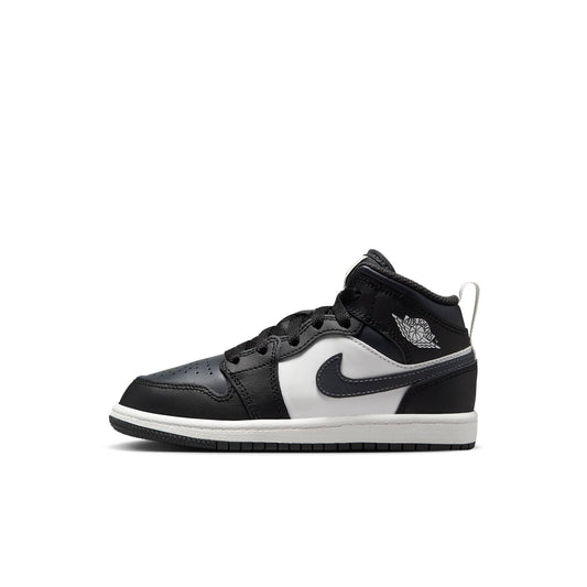 Air Jordan Preschool Retro 1 Mid 'Off Noir Toe' Sneakers