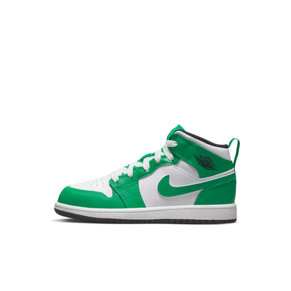 Air Jordan Preschool Retro 1 Mid 'Lucky Green' Ps Sneakers