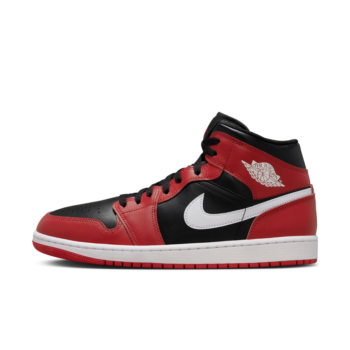 Air Jordan Men's Retro 1 Mid 'Gym Red Black White 2024' Sneakers
