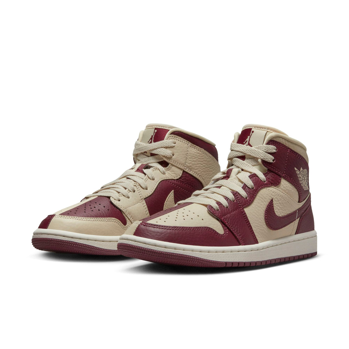 Air Jordan Women's Retro 1 Mid Se 'Split Beach Cherrywood Red' Sneakers