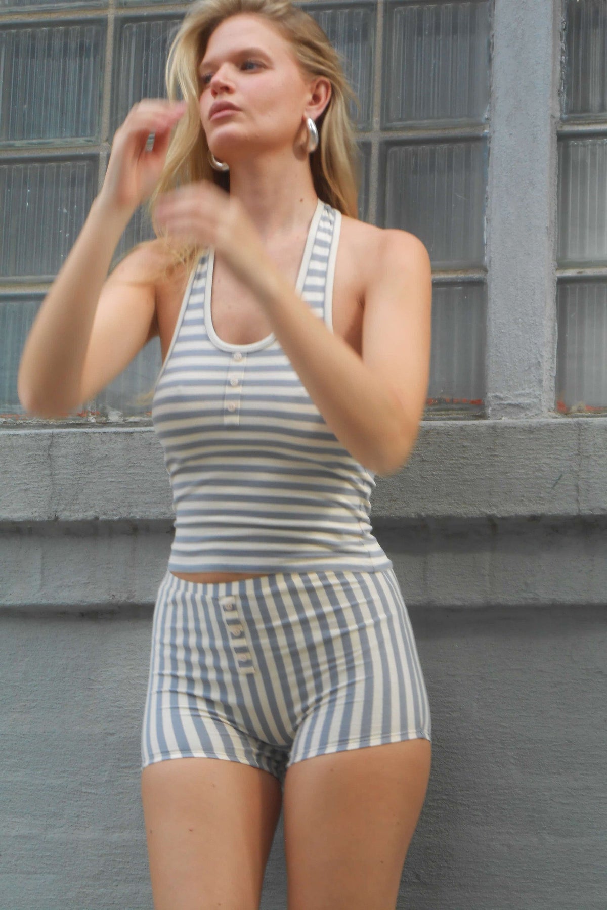 Bruna Halter Top in Seaside Stripe