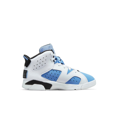 Air Jordan Preschool Retro 6 Ps 'Unc White' Sneakers