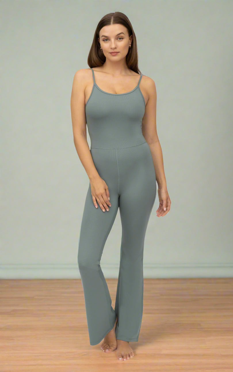 90 Degree by Reflex Illusion Ribbed Flare Jumpsuit