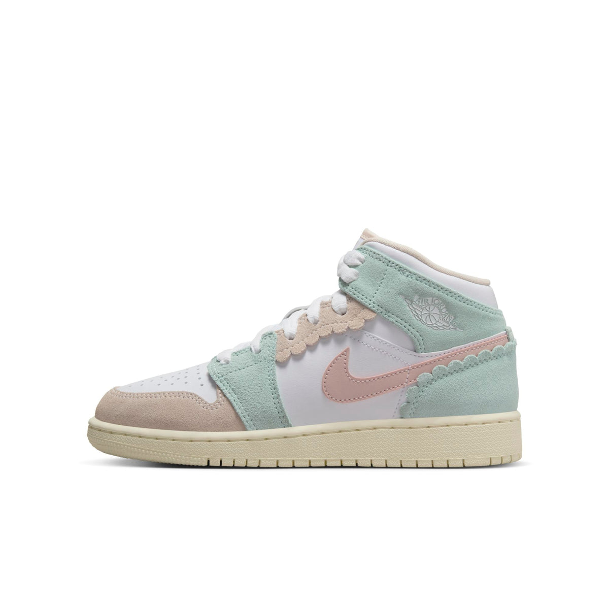 Air Jordan Grade School Retro 1 Mid Se 'Pink Oxford Gs' Sneakers