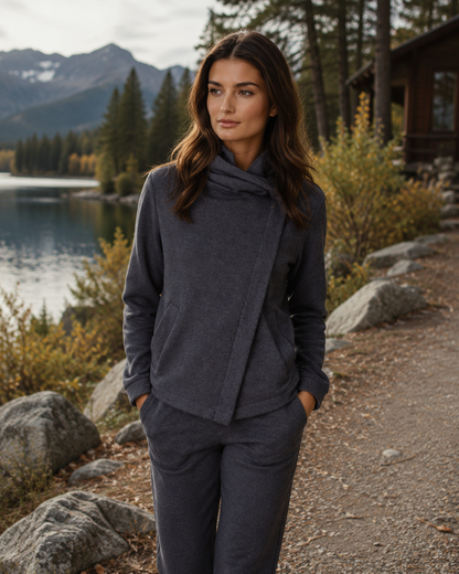 Dakota Hoodie Sweatshirt Jacket - Charcoal