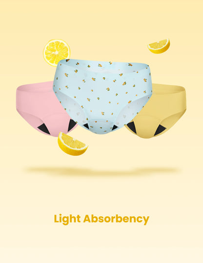 Teen Light Leakproof No-Show Bikini 3-Pack - Last Call