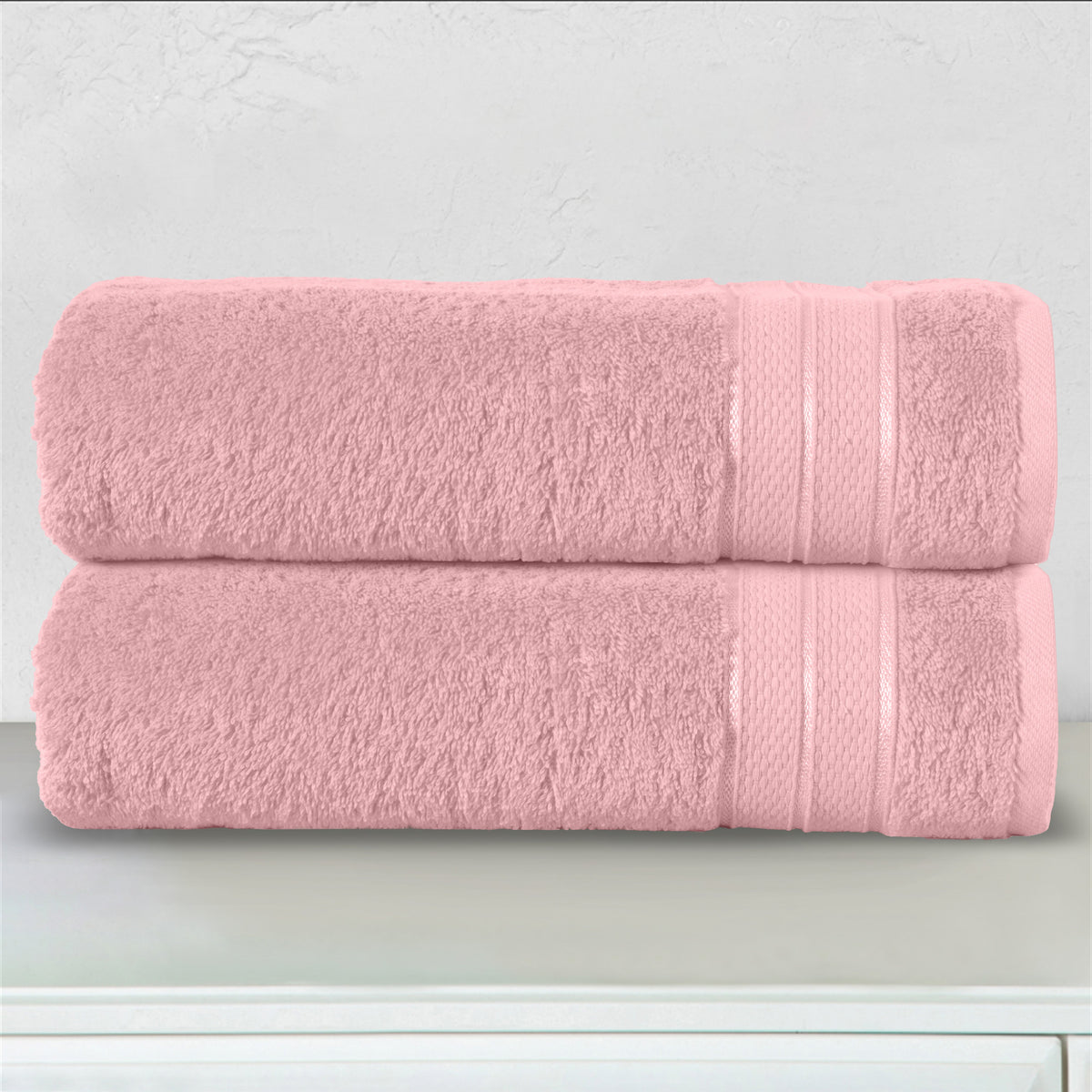 Elegant Comfort 2-Piece Turkish Cotton Three Line Popcorn Bath Towel Set, 27 x 54 inch