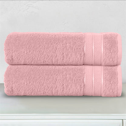 Elegant Comfort 2-Piece Turkish Cotton Three Line Popcorn Bath Towel Set, 27 x 54 inch