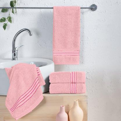 Elegant Comfort 4 Pack Premium Turkish Cotton Hand Towel Set, 16 x 28 inch
