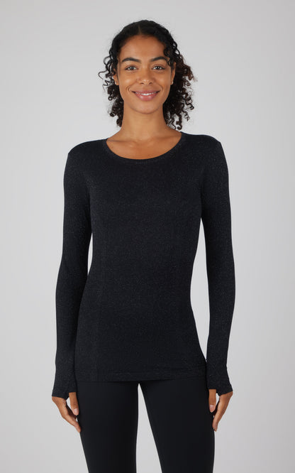 90 Degree by Reflex Lurex Seamless Long Sleeve Performance Shirt
