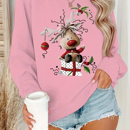 Reindeer Graphic Crewneck Sweatshirt