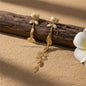 18k Gold Plated Lotus & Leaves Drop Earrings