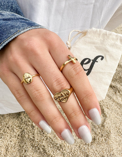 Elevated Faith Gold God is Love Ring