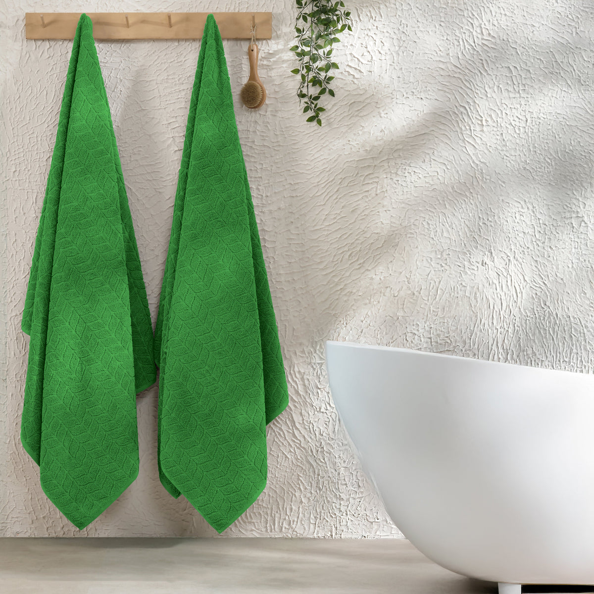 Elegant Comfort 2-Pack Premium Turkish Cotton Braided Bath Towel Set, 27 x 54 inch
