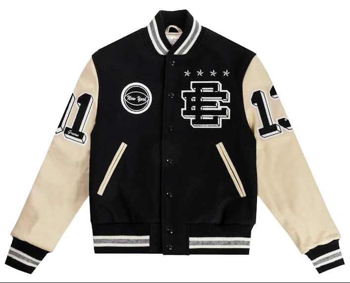 Eric Emanuel Men's Ee Varsity Letterman Wool/Leather Jacket Ss24