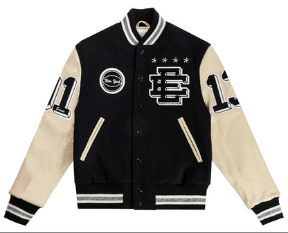Eric Emanuel Men's Ee Varsity Letterman Wool/Leather Jacket Ss24
