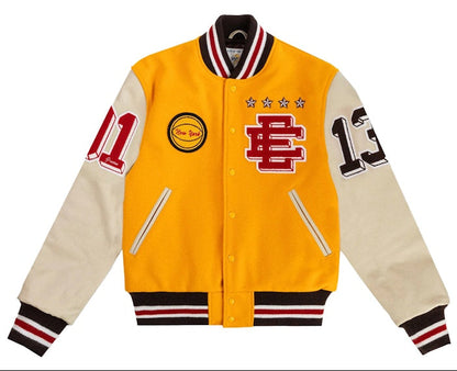 Eric Emanuel Men's Ee Varsity Letterman Wool/Leather Jacket Ss24