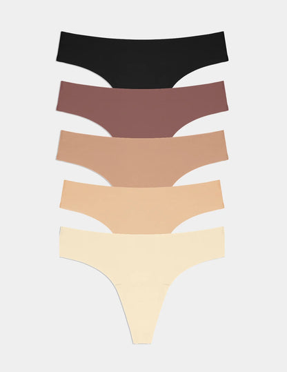 Essential No-Show Thong 5-Pack - Last Call