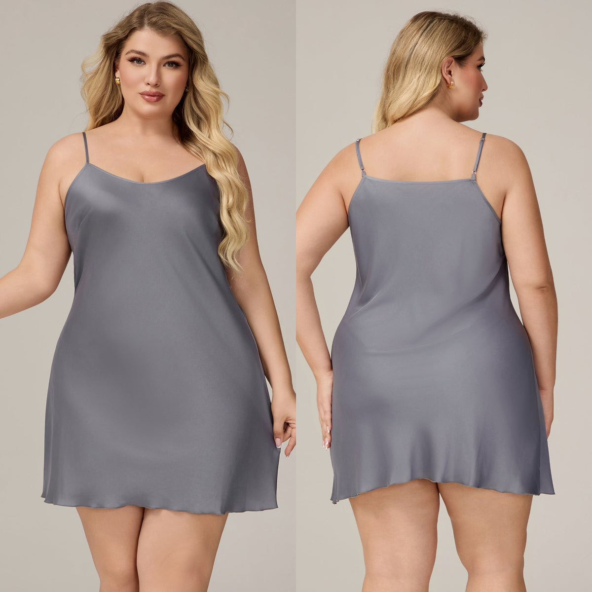 Elegant Satin Chiffon Sleepwear for Women, Summer Strap Sexy Nightdress, Simple Home Wear