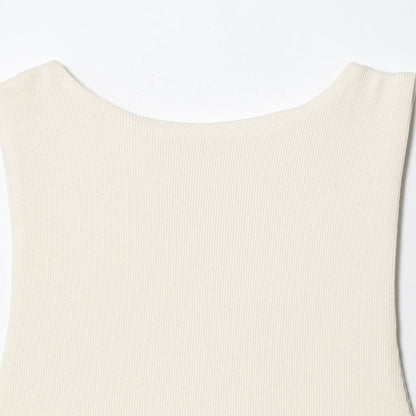 Sleeveless dress with waist belt and diagonal splicing