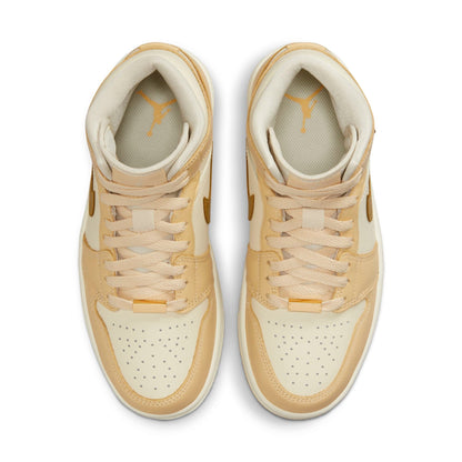Air Jordan Women's Retro 1 Mid Se 'French Vanilla Gold' W Sneakers