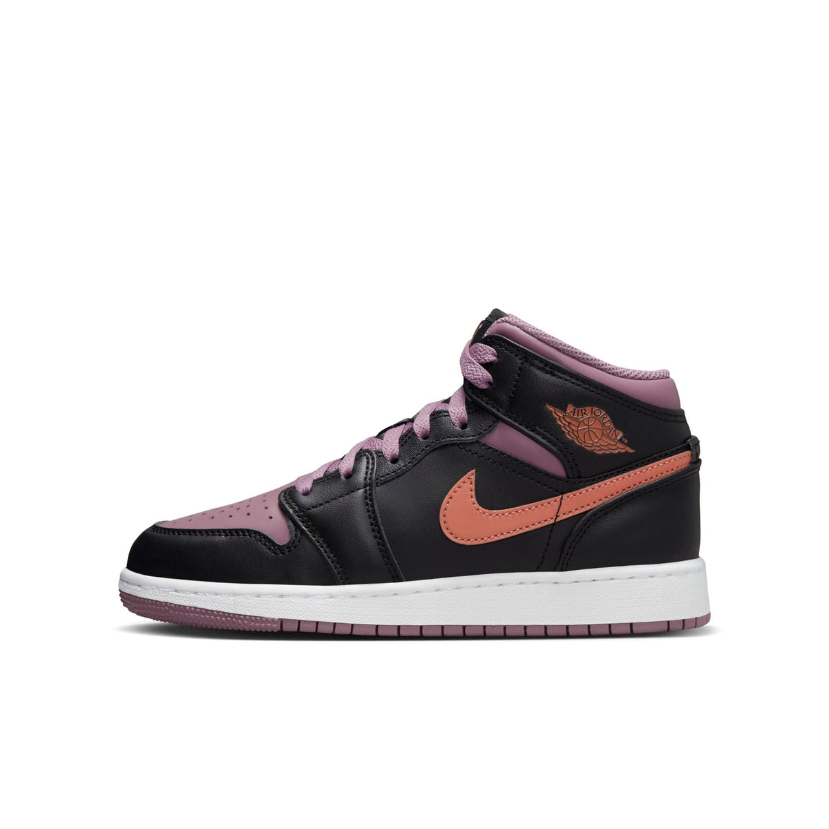 Air Jordan Grade School Retro 1 Mid Se 'Black Sky J Mauve' Gs Sneakers