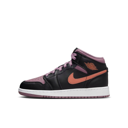 Air Jordan Grade School Retro 1 Mid Se 'Black Sky J Mauve' Gs Sneakers