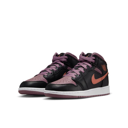 Air Jordan Grade School Retro 1 Mid Se 'Black Sky J Mauve' Gs Sneakers