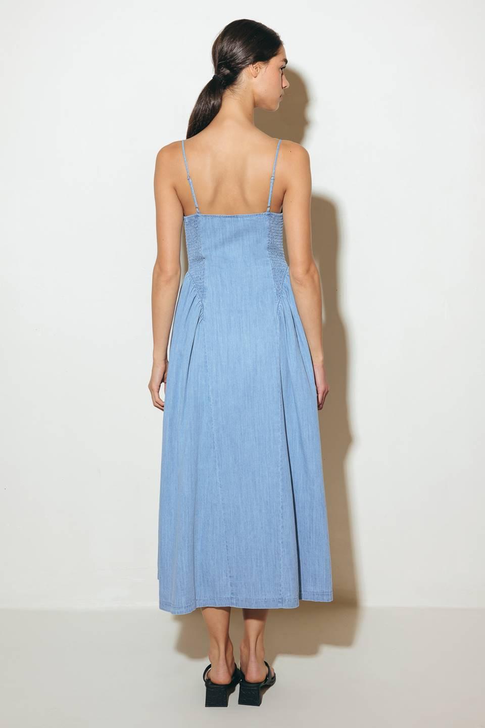 Bluebell Breeze Lightweight Denim Midi Dress