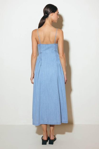 Bluebell Breeze Lightweight Denim Midi Dress
