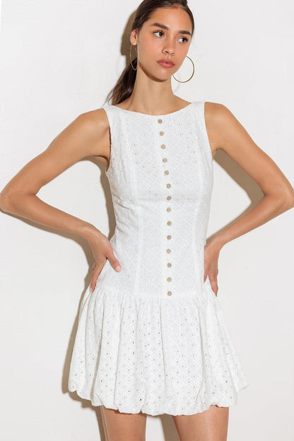 At First Glance Woven Mini Dress