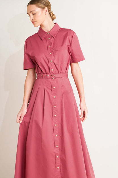 Cinched Couture Woven Midi Dress