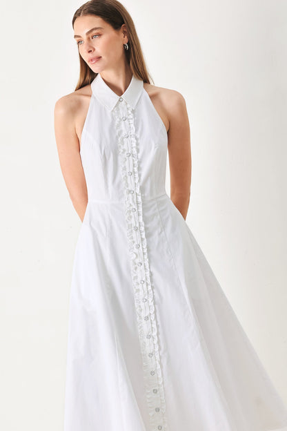 Angel Charm Woven Midi Dress