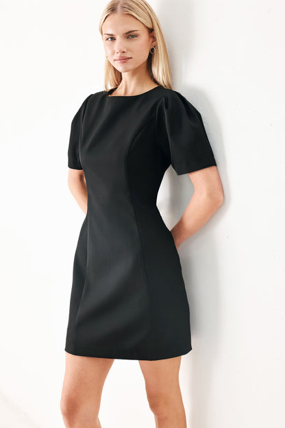 Black Midnight Woven Mini Dress