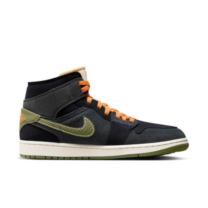 Air Jordan Men's Retro 1 Mid Se Craft 'Anthracite Light Olive' Sneakers