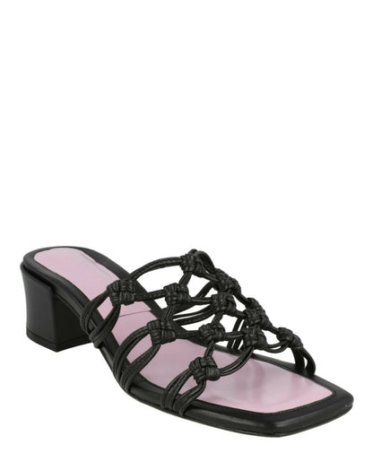 ByFar Marsha Knotted Leather Mule Sandals