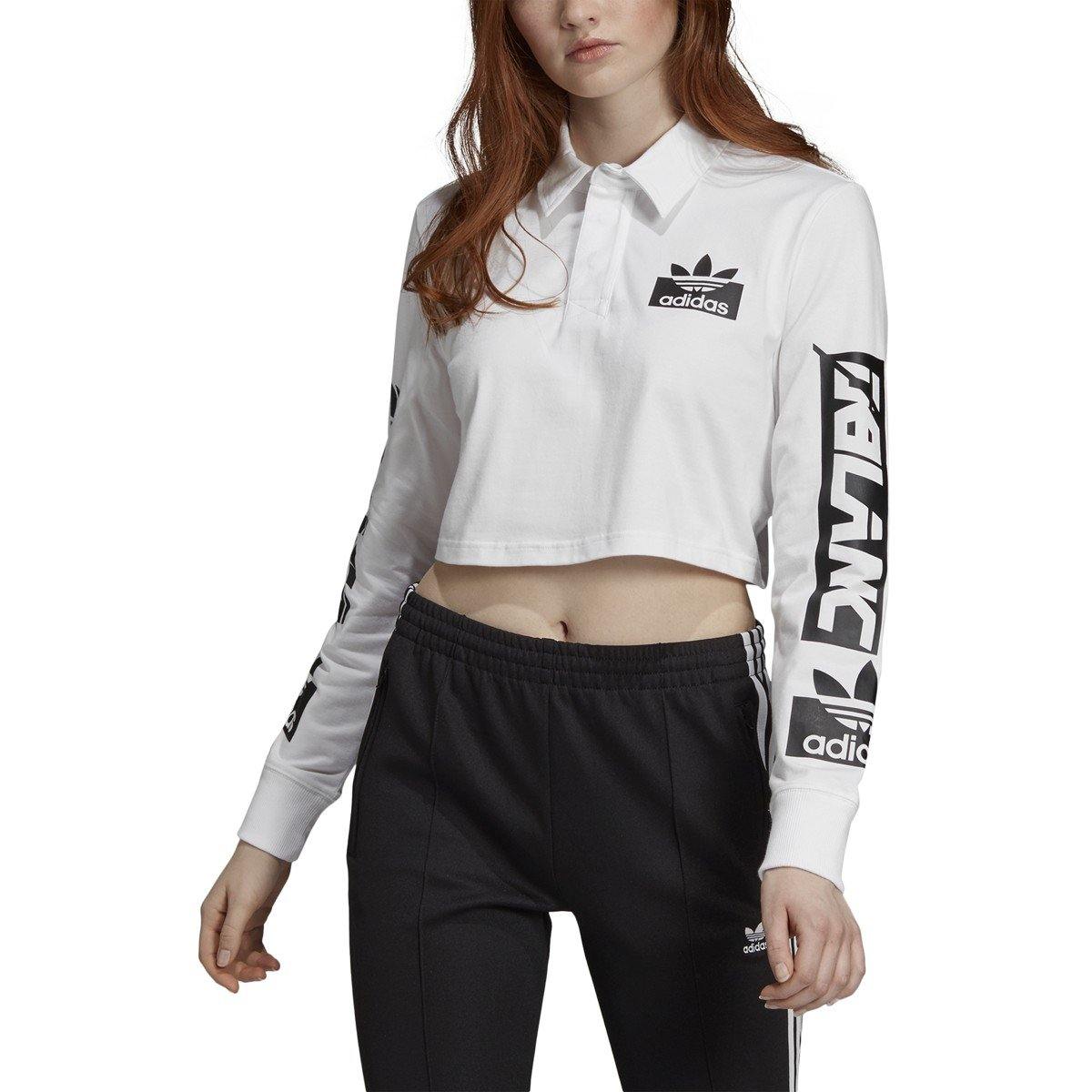 adidas Women's Olivia Leblanc Rugby Polo Long-Sleeve Top