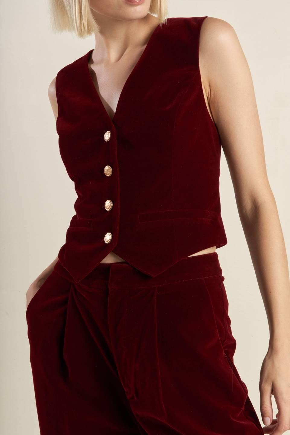 Coy Charm Velvet Vest