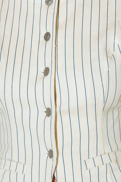 Coffee Run Striped Woven Vest