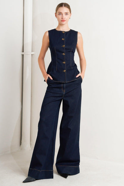 Euro City Denim Vest