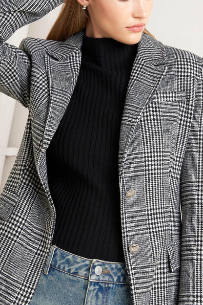 City Checkline Woolen Woven Jacket