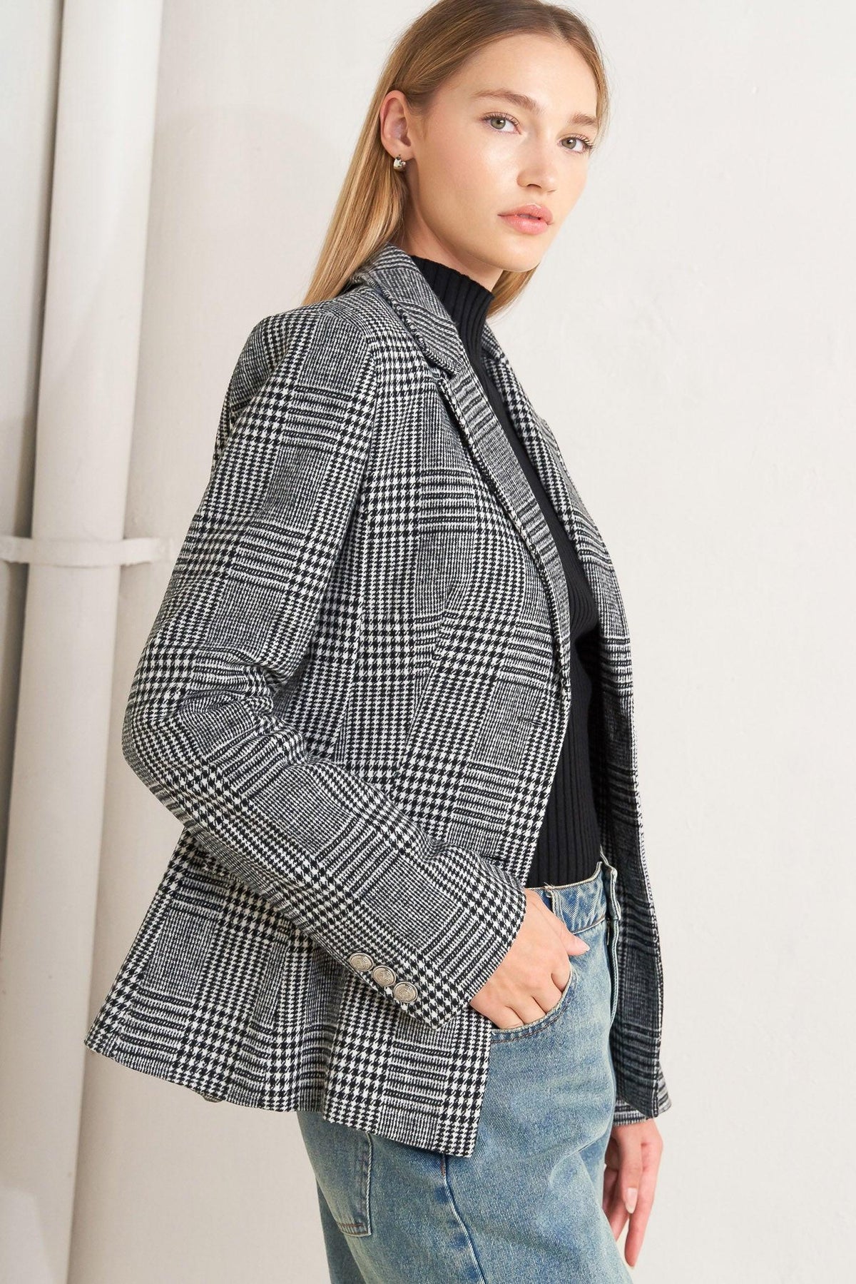 City Checkline Woolen Woven Jacket
