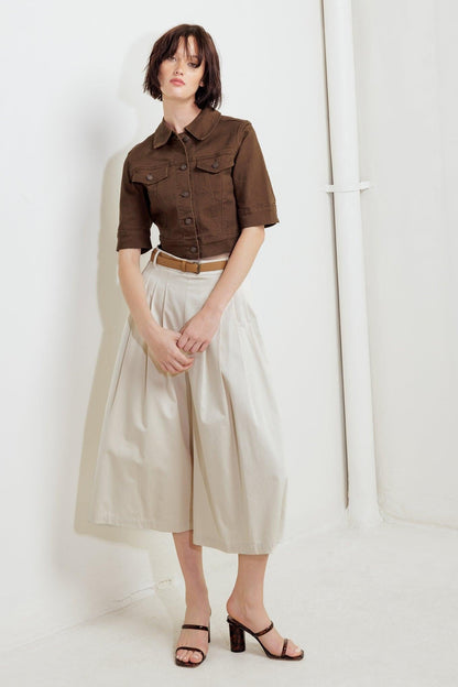 Effortless Edge Brown Twill Jacket