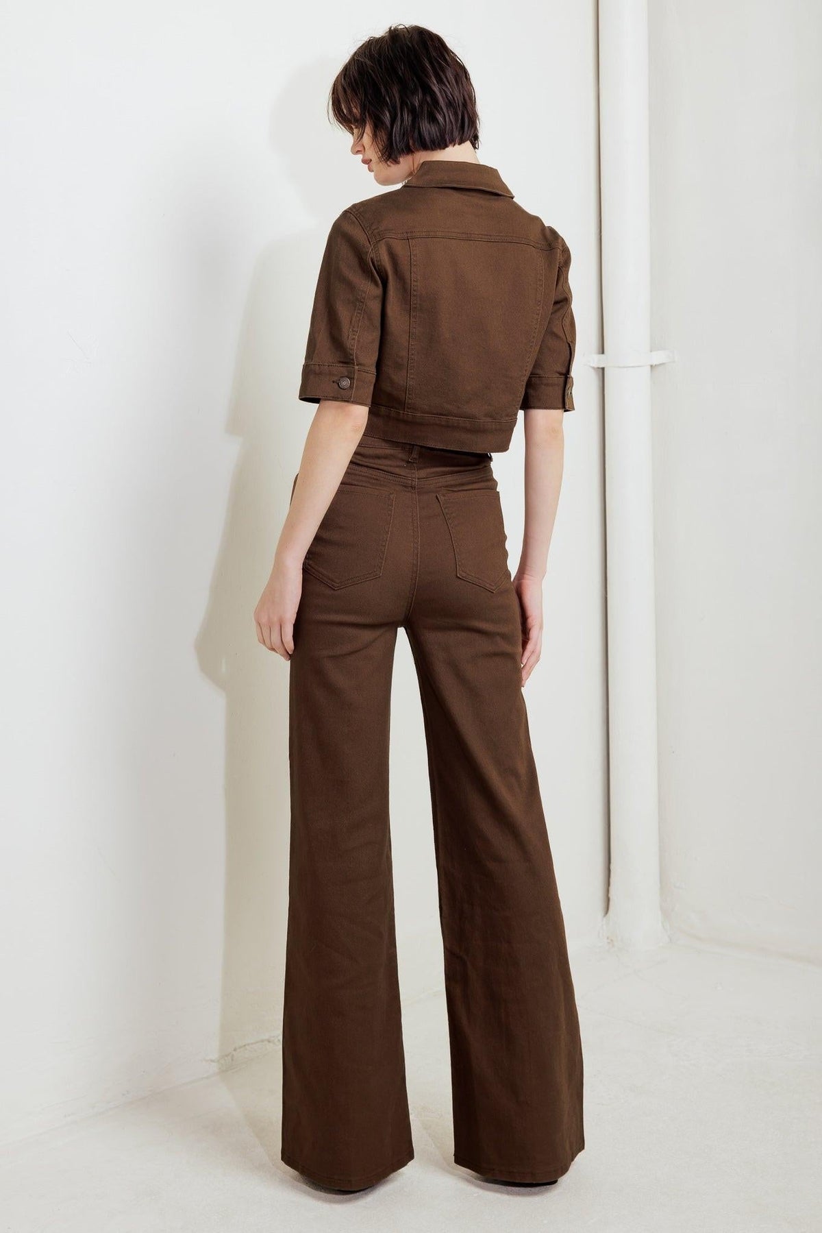 Effortless Edge Brown Twill Jacket