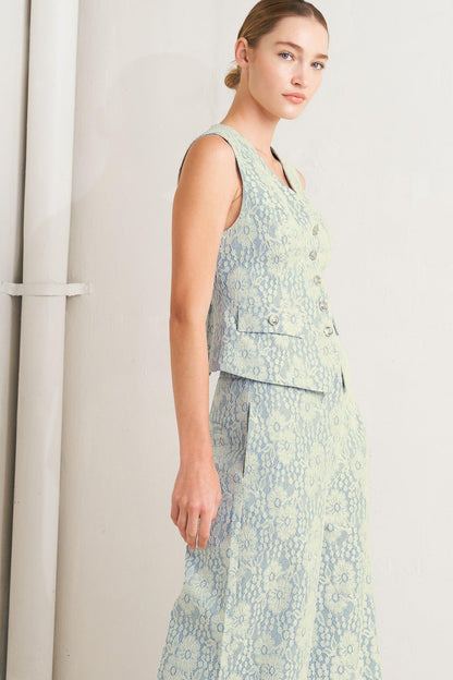 Easy Elegance Woven Lace Vest